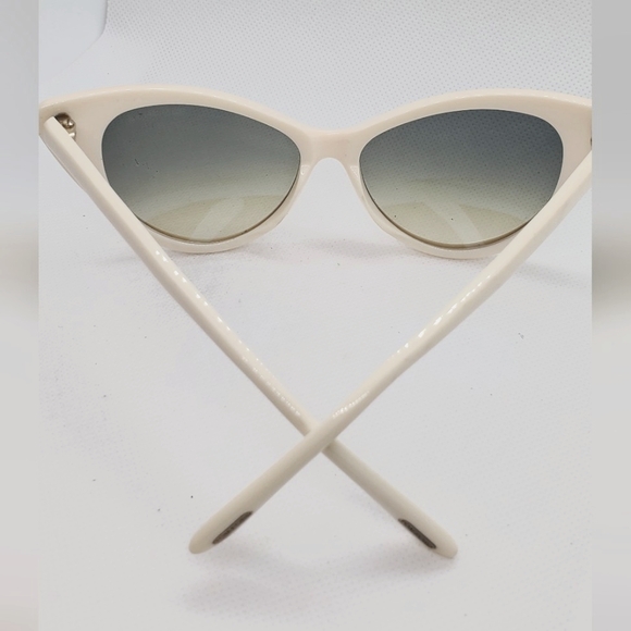 TOM FORD cat eye sunglasses- ivory frame/green lens